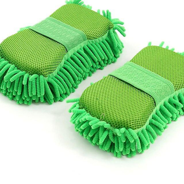 2 stk. Koral Svamp Bilvask Svamp Rengøring Bilpleje Detaljeringsbørster Vaskesvamp Auto Handsker Styling Rengøringsartikler Green