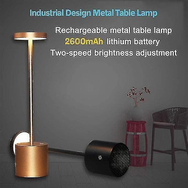 Cordless Led Desk Lamp Portable Usb Rechargeable black