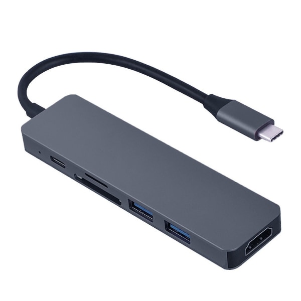Expansion Dock Anti-interference Stable Output 6 In 1 Type-c To Hdmi-compatible Pd Usb Tf/sd-card Cable Hub For Projector