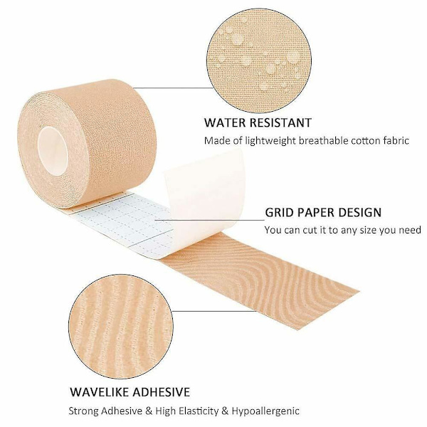 Ladies Boob Tape Nipple Cover Breast Pad Push-up Invisible Sticker Apricot L
