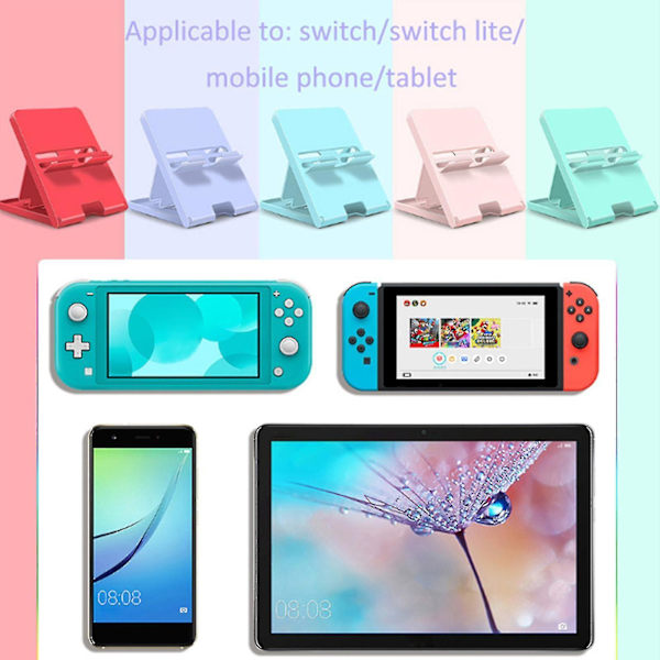 Justerbart Solid Farve Spillekonsol Støtte Stand Beslag Til Nintendo Switch Pink