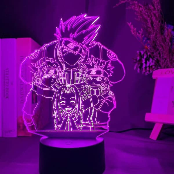 3D Nattlys Illusjon LED Dekorlamper Lys USB Anime Naruto Uzumaki Barn LED Nattlys Team