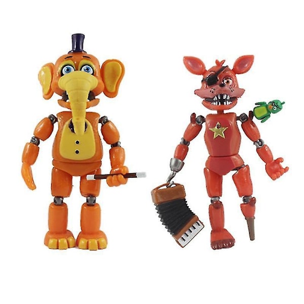 6 stk. Bjørnelegetøjssæt 13 cm PVC Blokerende Lys Freddy Bjørn Anime Action & Legetøjsfigurer Drenge