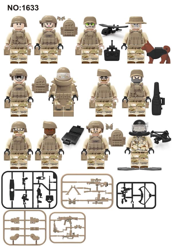 Navy Seals 12 Military Series Building Blocks With Weapons Boy Building Blocks