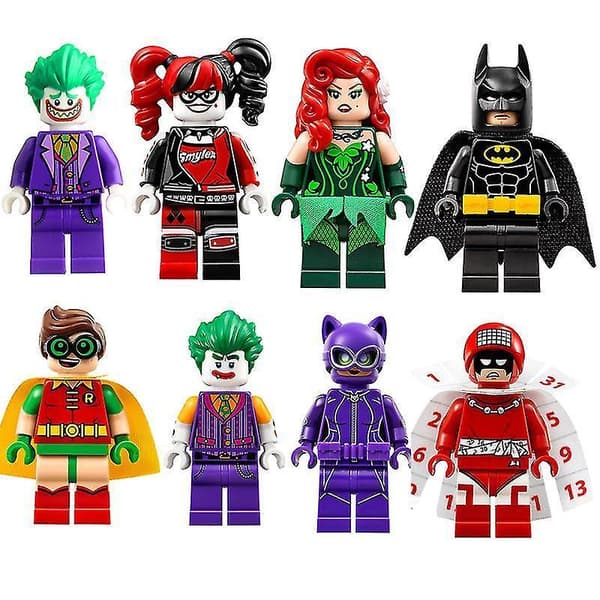 8pc Superhero Building Block Doll Educational Toy