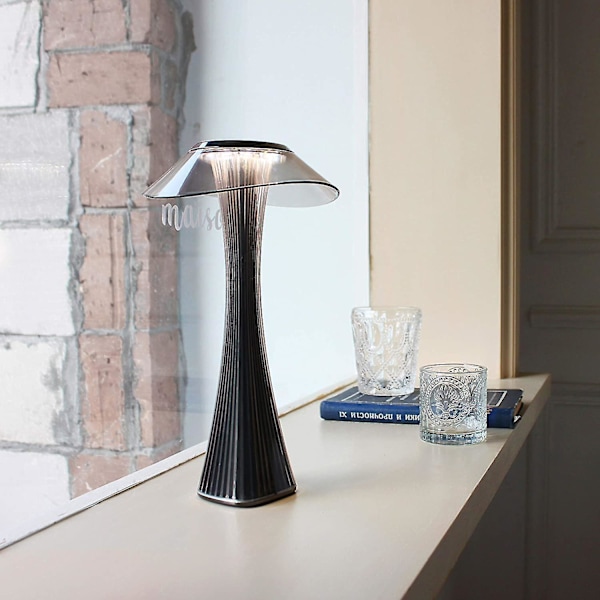 Rechargeable Designer Table Lamp Touch-sensitive Led Table Lamp - Dimmable Titanium Usb Bedside Lamp