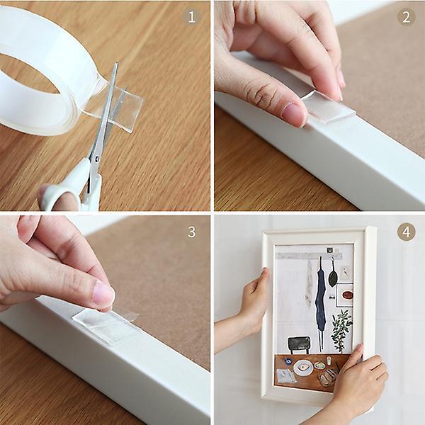 Transparent Nano-tape 2mm Thickness Reusable Double-sided Tape Universal Disks Glue 20mm Wide 1M Length