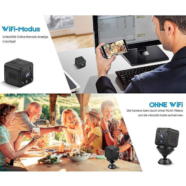 Mini 1080p Hd Surveillance Camera - Long Battery Life - Small Indoor Wifi Security Camera - With Motion Sensor - Night Vision Camera (black)high Quali