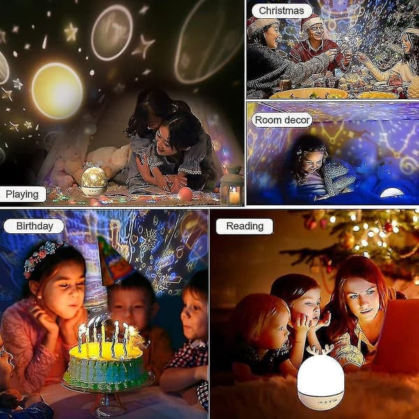 Baby Projector Night Light, Led Child Night Light Musical Light Lamp 360  Rotation