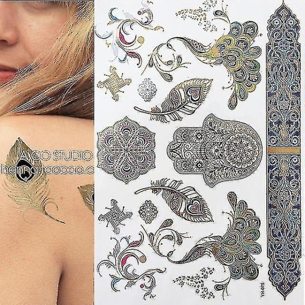 Flash Metallic Waterproof Tattoo Gold ,silver - Women Fashion Design Temporary