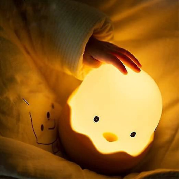 Eggshell Silicone Night Light Led Charging Intelligent Induction Children's Bedside Lamp Warm White