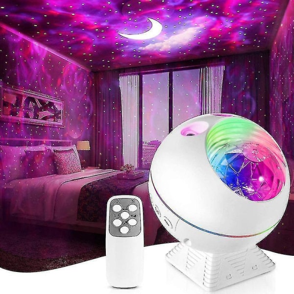 Star Projector, 3 in 1 Galaxy Moon Projector with Remote Control and Sound Activated LED Night Light
