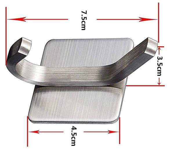 Towel Hook,3m Hooks ,adhesive Hooks Bathroom, Self Adhesive Coat Hook Stick On Wall Stainless Steel Brushed 4-pack