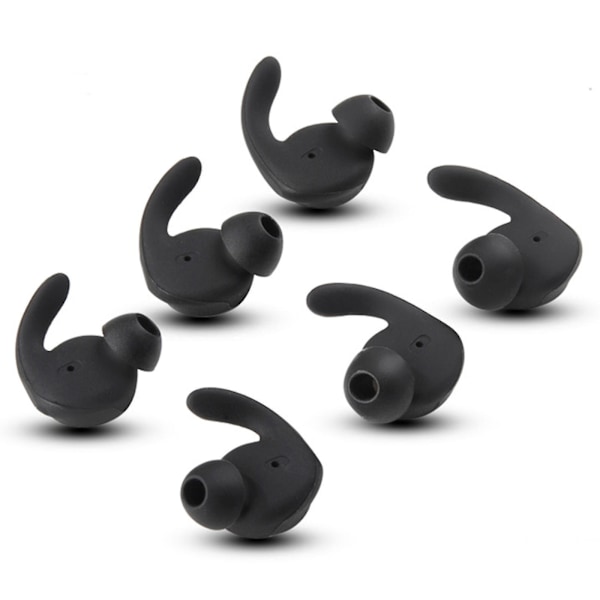 6 Stk. In-ear Tip Cover In-ear Tip Blødt Silikone Læder Til Huawei Xsport/honor Am61 black