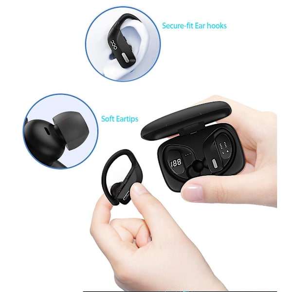 Aidot langattomat nappikuulokkeet Bluetooth-kuulokkeet latauskotelolla vedenpitävät urheilukuulokkeet korvan sisään
