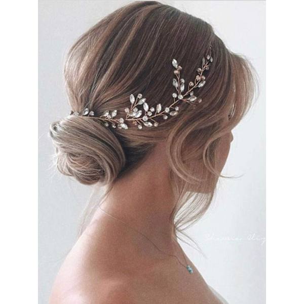 Bride Wedding Crystal Hair Vine Silver Rhinestone Hair Piece Bridal Hair Accessories For Women And Girls Hv113 (silver)