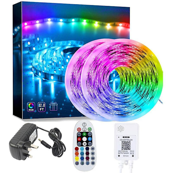 App-gesteuertes Led-streifenlicht, 5050 Rgb-led-streifenlicht Mit Fernbedienung, Synchronisieren Mit Musikrhythmus Und Timer-funktion, Led-band Fr Sch