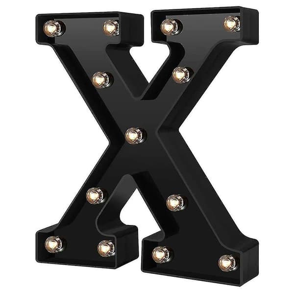 Nydesignede LED Bogstav Lys 26 Alfabet Sorte Dekorative Marquee Lamper Til Bryllupsfest X