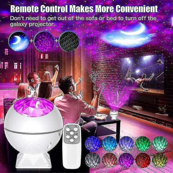 Star Projector, 3 in 1 Galaxy Moon Projector with Remote Control and Sound Activated LED Night Light