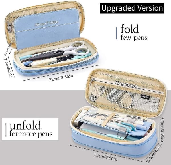 Pencil Case Large Pen Case Office College Large Storage Bag Storage Bag Storage Box Student (light Blue)