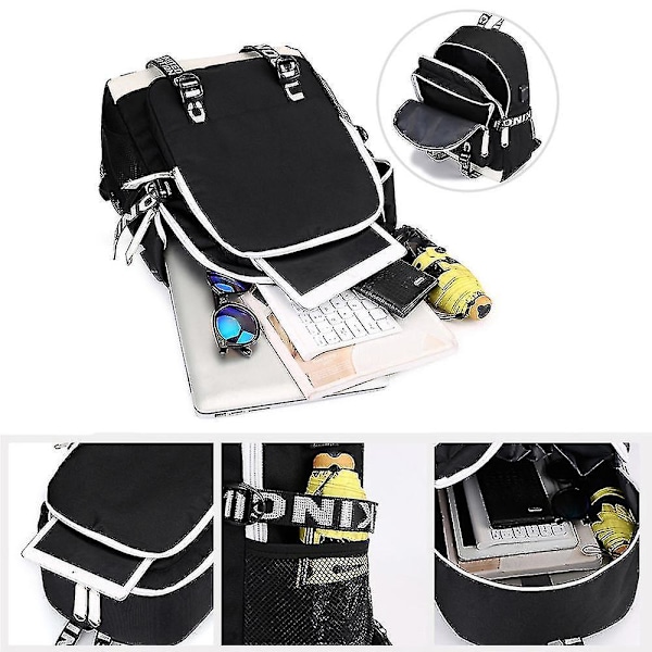 Marshmello Ryggsekk USB-Lader Stor Kapasitet Student Skoleveske Color-1