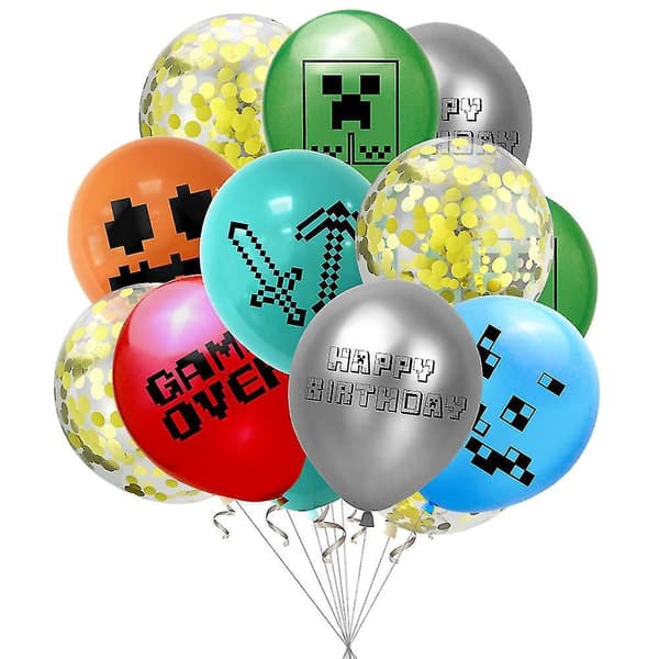 Minecraft Bursdagsdekorasjon Gratulerer med dagen Banner Spillfestutstyr B