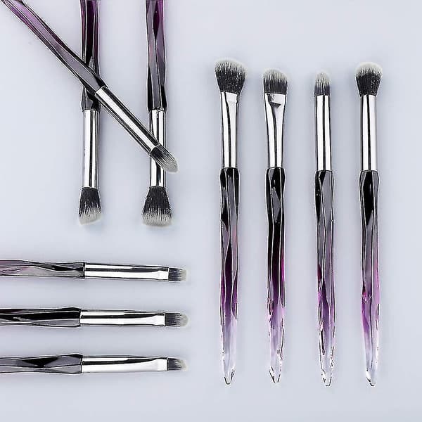 10 Pieces Purple Makeup Eye Brush Set,diamond Handle Eyeshadow Makeup Brushes,professional Cosmetics Eyebrow Lip Make Up Tools