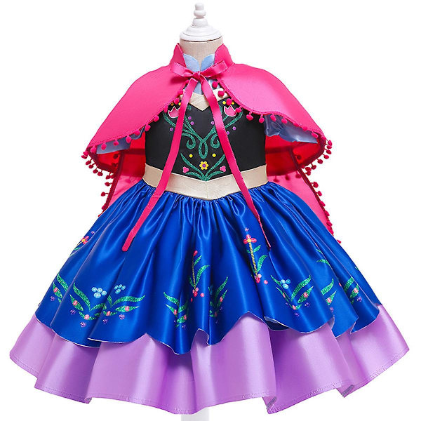 Frozen Prinsessa Anna Mekko Tyttöjen Pukusetti 120CM