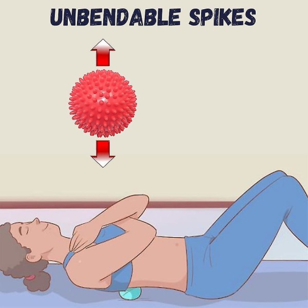 Hard Spiky Massage Ball For Pain Relief - Reflexology, Neck - Lacrosse Ball Massage Red