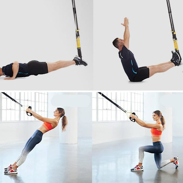 Suspension Trainer Kit, kevyin ja pienin Suspension Trainer - täydellinen matkoille ja sisä-/ulkotreeneihin (musta)