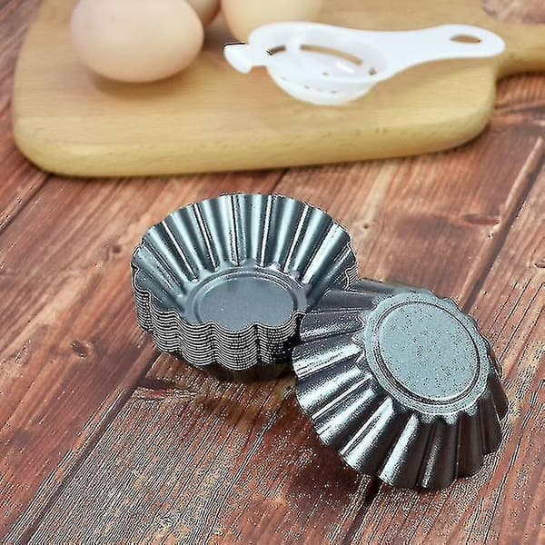 6-pakning Eggeterteform, Mini Muffinsformer i Karbonstål, Slippbelegg Cupcake Kakeformer