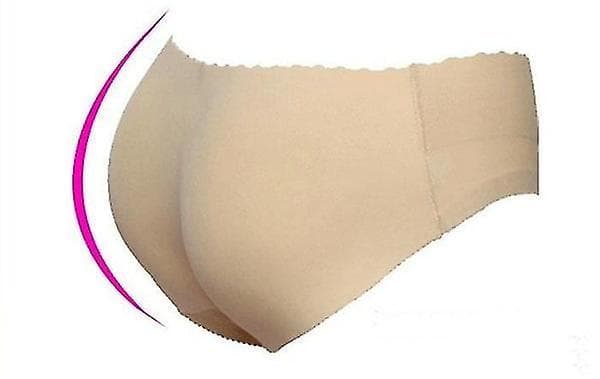 Dame Polstret Sømløs Numse Hofteforstærker Shapewear Undertøj Sort M Beige