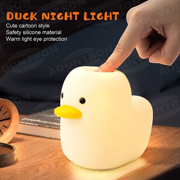 Duck Night Light Rechargeable,night Light For Kids With Touch Sensor Led Squishy Lamp Portable Silicone Animal Kawaii Children Room Desk Decor Gifts