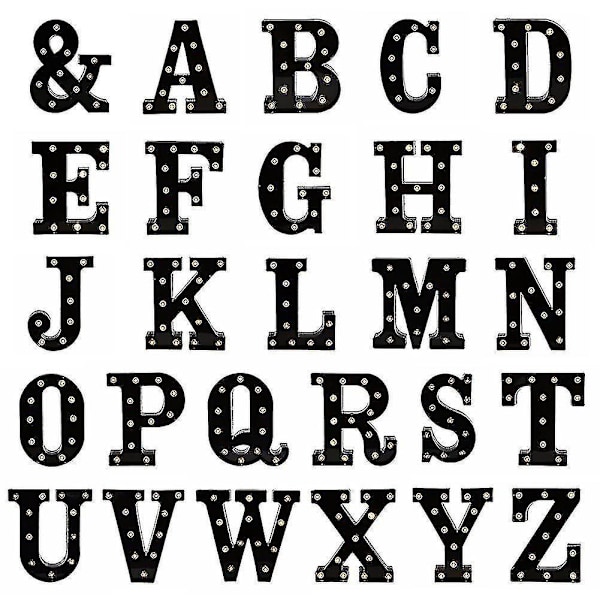 Newly Design Led Letters Lights 26 Alphabet Black Decorative Marquee Lamps For Wedding Party A