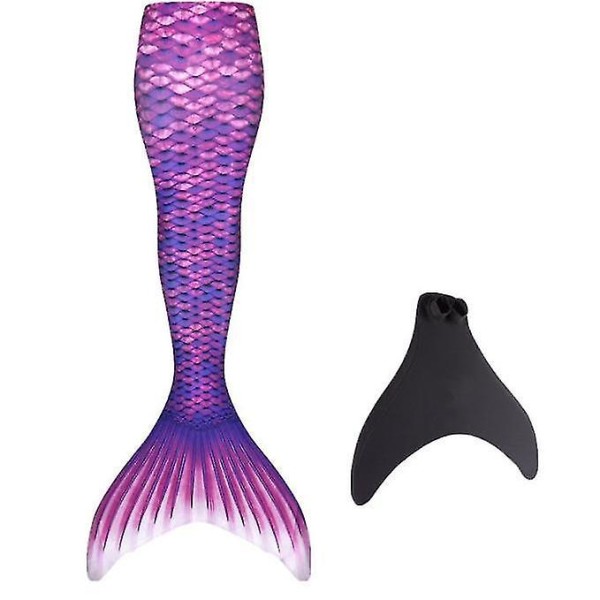 Kids Wear-resistant Mermaid Tail For Swimming, Monofin Included purple XL