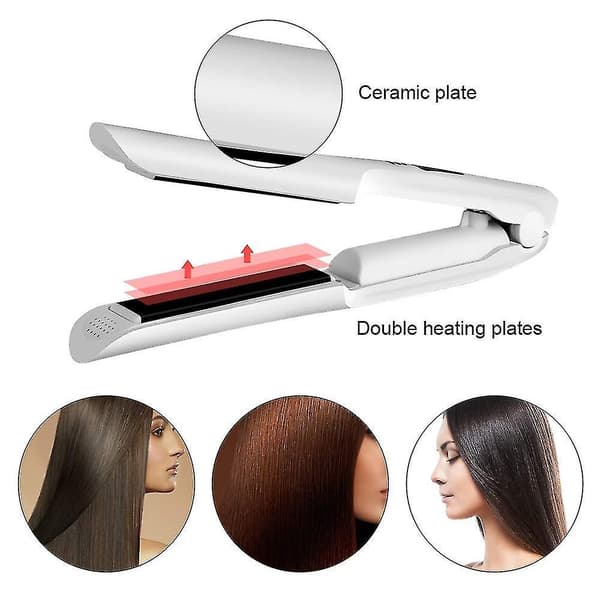 Mini Cordless Hair Straightener - Usb Rechargeable With Adjustable Temperature