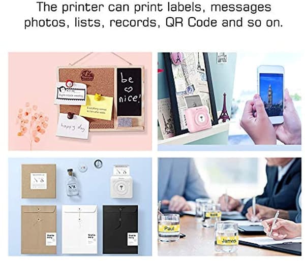 Bærbar Smart Fotoprinter til iOS & Android Telefon Pink