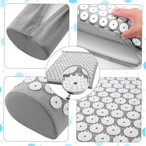 Multi-use Relaxation And Massage Shiatsu Cushion And Pillow Set (grey) grey