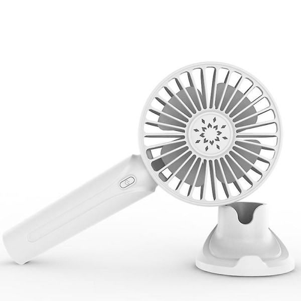Handheld Pocket Fan, Mini Portable Fan 1200mah Usb Battery Powered Rechargeable With Base For Indoor Outdoor Men Women White