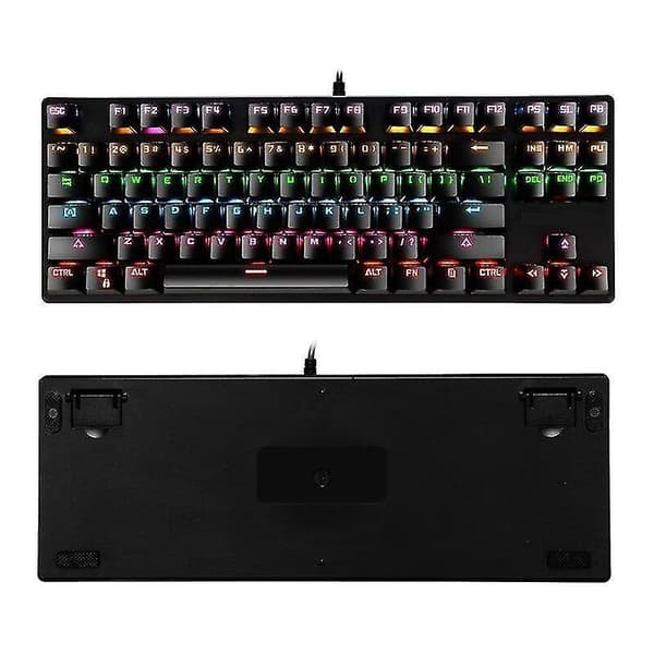 Qwert 87-key Usb Wired Mechanical Keyboard High-quality Professional And Easy-to-use (black) black