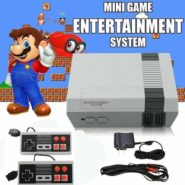 Game Console 620 Built-in Mini Classic Nes Games W/ 2 Controllers Retro Kid Gift UK Plug
