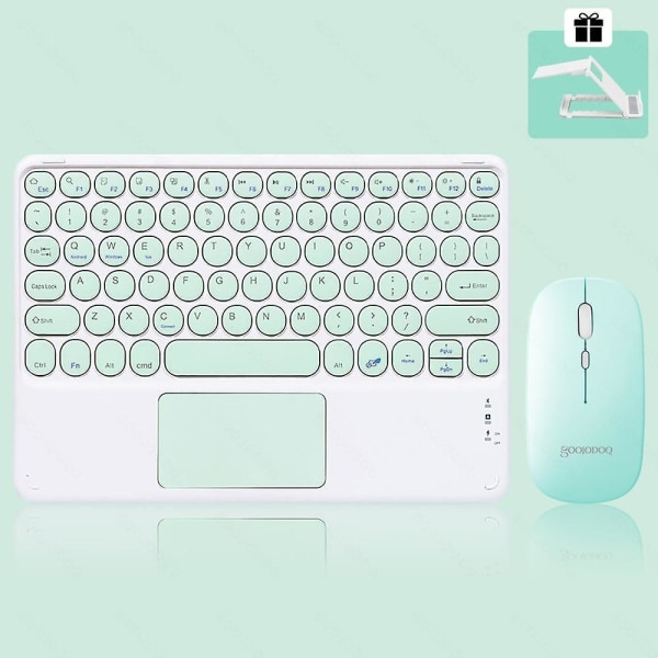 Ipad Keyboard And Mouse Combo, Wireless Bluetooth Keyboard Green  A