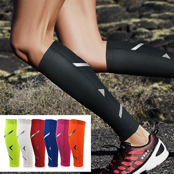 Sport Compression Calf Sleeves Leg Sock Runners Shin Splint Varicose Vein Calfs Pain Relief Guards Running Red M