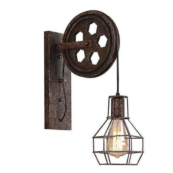 Retro Wall Lamp Industrial Wall Lamp Shade Wrought Iron Adjustable Wall Lamp Led (rust Color)