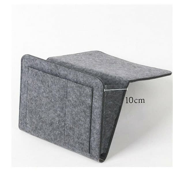 Bedside Felt Storage Bag With Pockets Bed Sofa Desk Hanging Organizer For Phone Magazines Light Gray