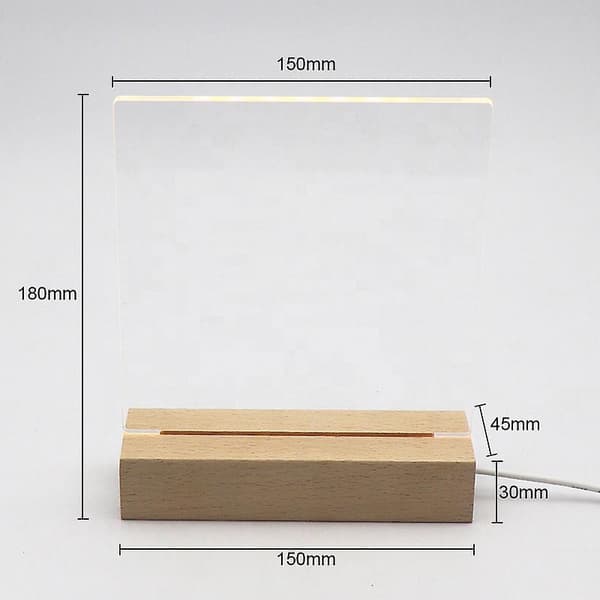 LED Akryl DIY Melding Nattlys Skrivebords Lysende Memo Notattavle trichromatic light