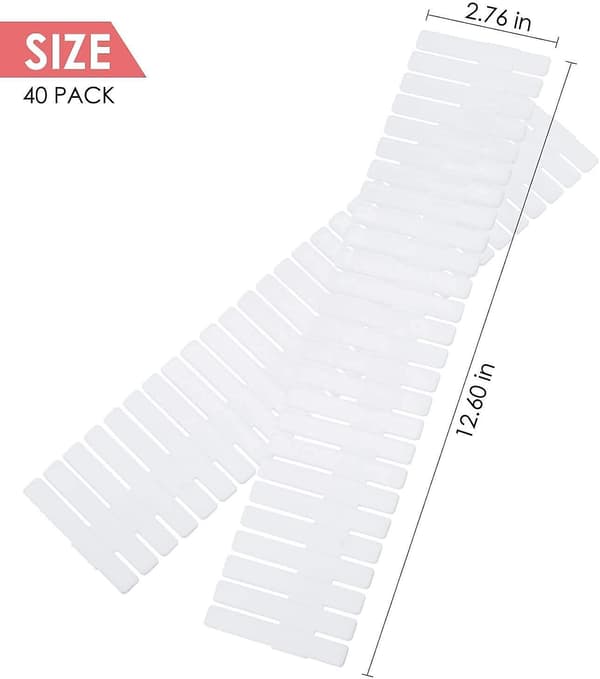 40pcs Drawer Dividers Adjustable Drawer Storage Organizer For Clutter Kitchen Cutlery Dresser Makeup Tools Socks