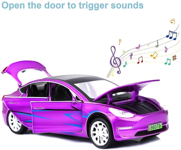 Model 3 Støbt Metal Legetøjsbil til Børn Purple