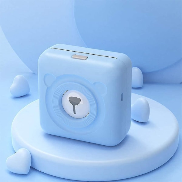 Mini Printer, Wireless Thermal Label Printer, Sticky Note Receipt, Suitable For Android Ios Smart Phone Windows, With 6+1 Printing Paper Roll blue