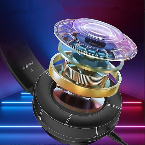 Passer for PS5, PS4 trådløst gaming headset med mikrofon